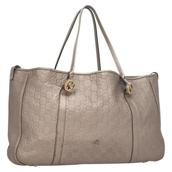 GUCCI GG Canvas Guccissima GG Twins Bag Leather Purple Silver - Picture 1 of 16